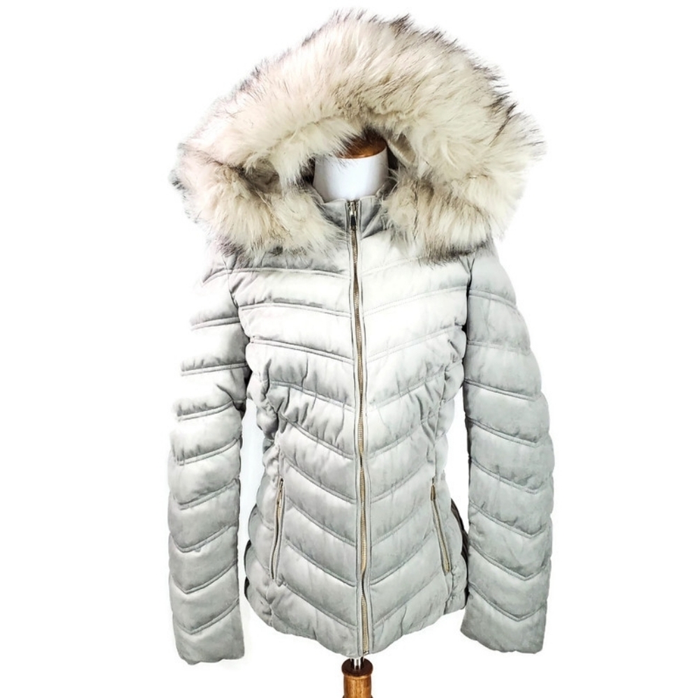 Gray Grey Cream LA Coalition Zip Up Jacket, Worn Once Reversible